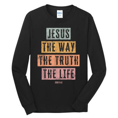 Christian Women Men Jesus The Way Truth Life Tall Long Sleeve T-Shirt