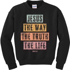 Christian Women Men Jesus The Way Truth Life Kids Sweatshirt