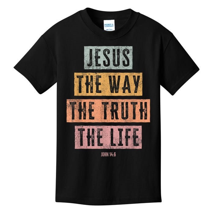 Christian Women Men Jesus The Way Truth Life Kids T-Shirt