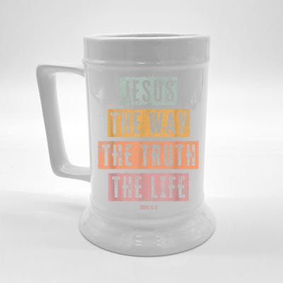 Christian Women Men Jesus The Way Truth Life Beer Stein