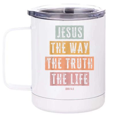 Christian Women Men Jesus The Way Truth Life 12 oz Stainless Steel Tumbler Cup