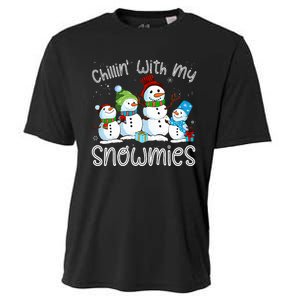 Chillin With My Snowmies Ugly Snowman Christmas Cooling Performance Crew T-Shirt