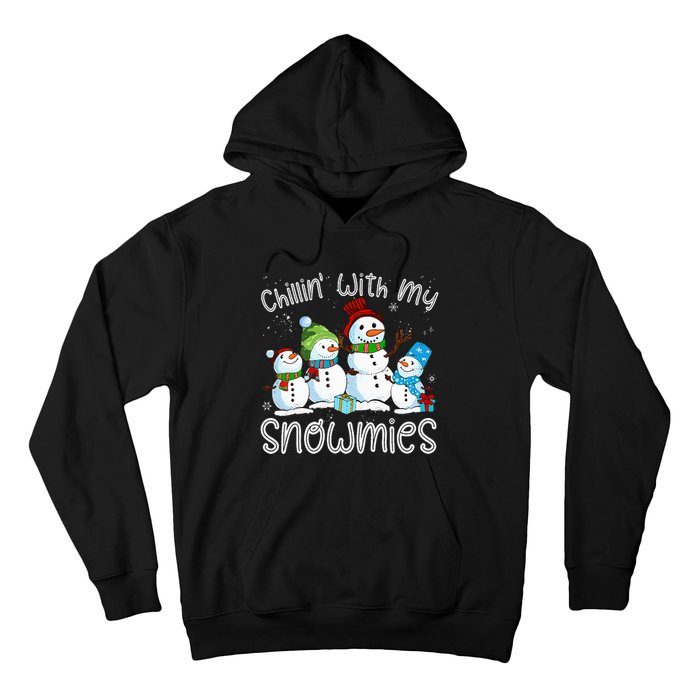 Chillin With My Snowmies Ugly Snowman Christmas Hoodie