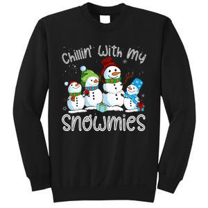 Chillin With My Snowmies Ugly Snowman Christmas Sweatshirt