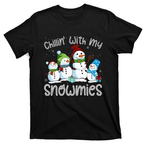 Chillin With My Snowmies Ugly Snowman Christmas T-Shirt