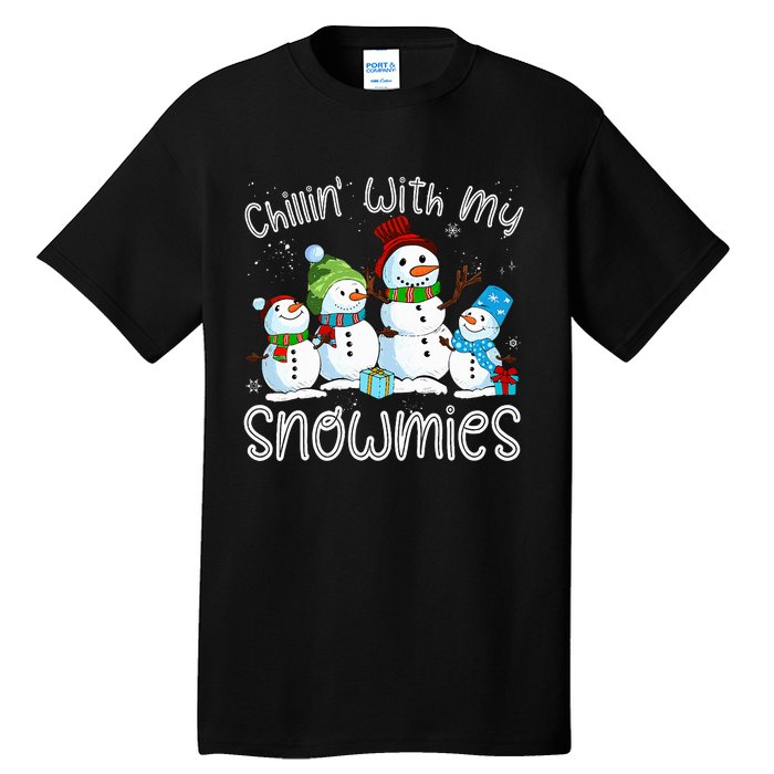 Chillin With My Snowmies Ugly Snowman Christmas Tall T-Shirt