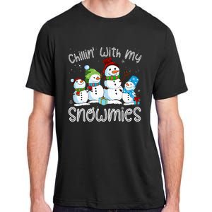 Chillin With My Snowmies Ugly Snowman Christmas Adult ChromaSoft Performance T-Shirt