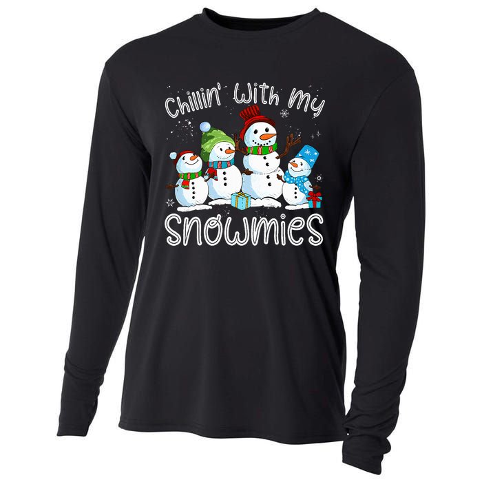 Chillin With My Snowmies Ugly Snowman Christmas Cooling Performance Long Sleeve Crew