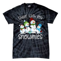 Chillin With My Snowmies Ugly Snowman Christmas Tie-Dye T-Shirt