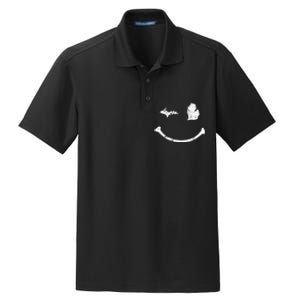 Cute Winking Michigan Mi Native Michigander Gift Dry Zone Grid Polo