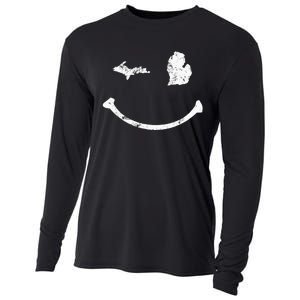 Cute Winking Michigan Mi Native Michigander Gift Cooling Performance Long Sleeve Crew