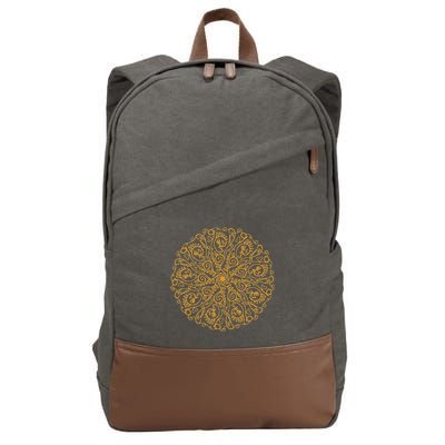 Curse Word Mandala Graphic Cotton Canvas Backpack