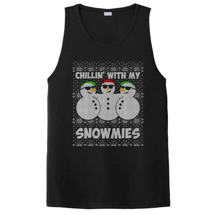 Chillin With My Snowmies Funny Ugly Christmas PosiCharge Competitor Tank