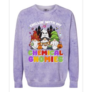 Chillin With My Chemical Gnomies Halloween Gnome Gift Colorblast Crewneck Sweatshirt