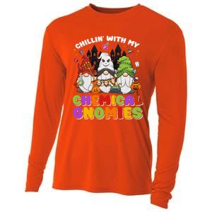 Chillin With My Chemical Gnomies Halloween Gnome Gift Cooling Performance Long Sleeve Crew