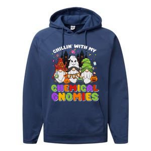 Chillin With My Chemical Gnomies Halloween Gnome Gift Performance Fleece Hoodie