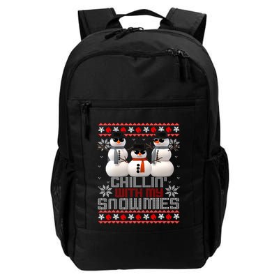 Chillin With My Snowmies Ugly Christmas Xmas Snowman Backpack