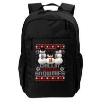Chillin With My Snowmies Ugly Christmas Xmas Snowman Backpack