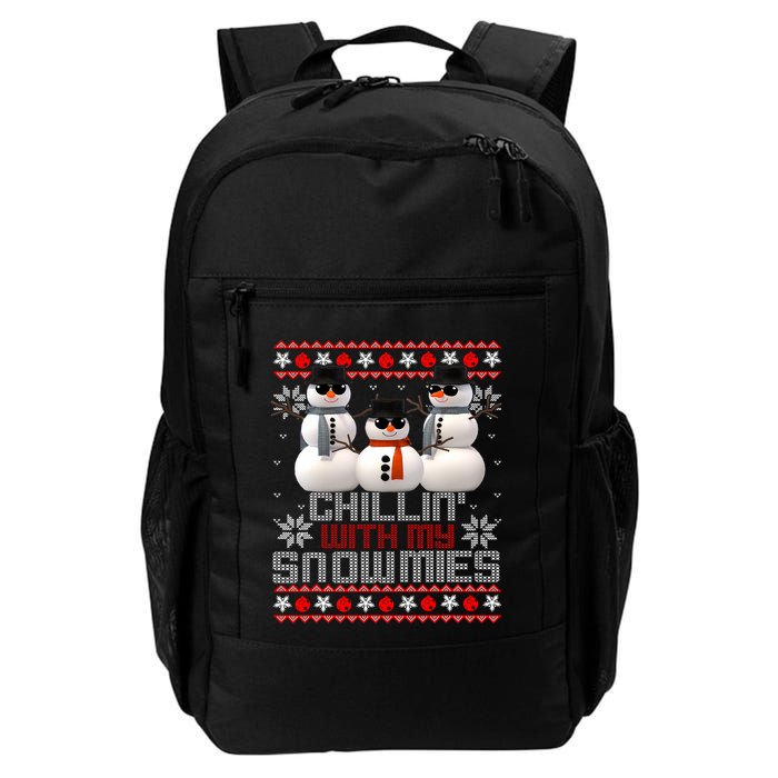 Chillin With My Snowmies Ugly Christmas Xmas Snowman Backpack