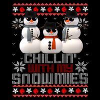Chillin With My Snowmies Ugly Christmas Xmas Snowman Mesh Reversible Basketball Jersey Tank