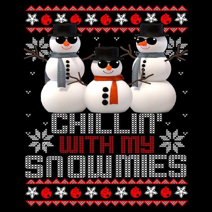 Chillin With My Snowmies Ugly Christmas Xmas Snowman Mesh Reversible Basketball Jersey Tank