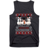 Chillin With My Snowmies Ugly Christmas Xmas Snowman Tank Top