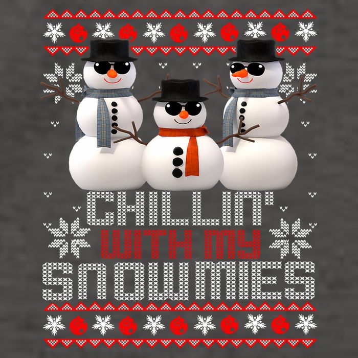 Chillin With My Snowmies Ugly Christmas Xmas Snowman Vector Backpack