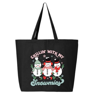 Chillin With My Snowmies Family Christmas Pajama Gift 25L Jumbo Tote