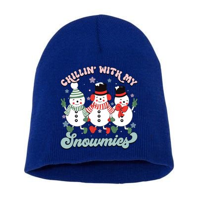 Chillin With My Snowmies Family Christmas Pajama Gift Short Acrylic Beanie