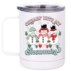 Chillin With My Snowmies Family Christmas Pajama Gift 12 oz Stainless Steel Tumbler Cup