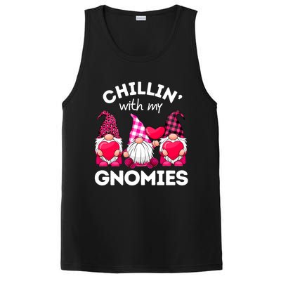 Chillin With My Gnomies Valentines Day Gnomes Leopard Plaid Gift PosiCharge Competitor Tank