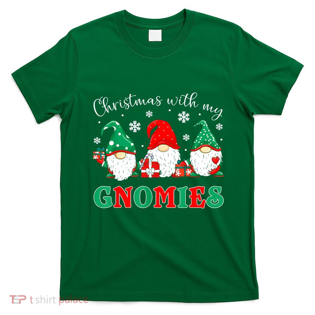 Christmas With My Gnomies Buffalo Plaid Xmas Family Matching Gift T-Shirt