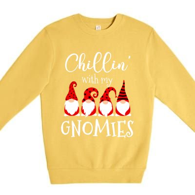 Chillin With My Gnomies Christmas Gnome Holiday Costume Funny Gift Premium Crewneck Sweatshirt