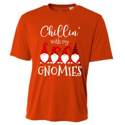 Chillin With My Gnomies Christmas Gnome Holiday Costume Funny Gift Cooling Performance Crew T-Shirt