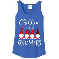 Chillin With My Gnomies Christmas Gnome Holiday Costume Funny Gift Ladies Essential Tank