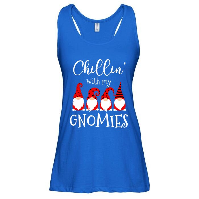 Chillin With My Gnomies Christmas Gnome Holiday Costume Funny Gift Ladies Essential Flowy Tank