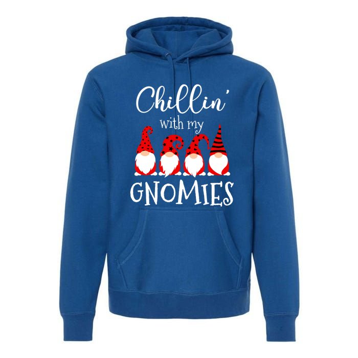 Chillin With My Gnomies Christmas Gnome Holiday Costume Funny Gift Premium Hoodie