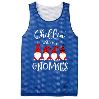 Chillin With My Gnomies Christmas Gnome Holiday Costume Funny Gift Mesh Reversible Basketball Jersey Tank