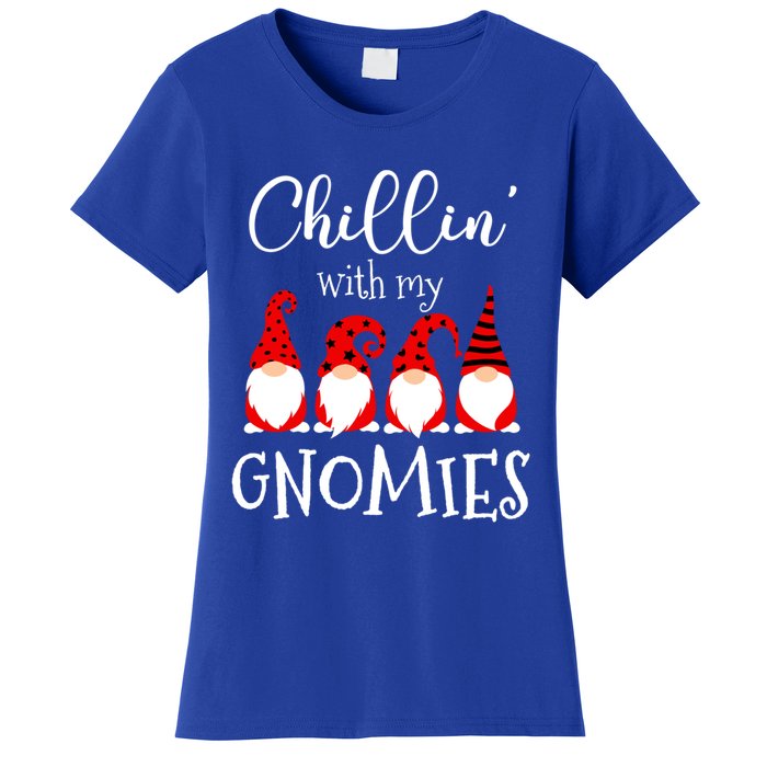 Chillin With My Gnomies Christmas Gnome Holiday Costume Funny Gift Women's T-Shirt