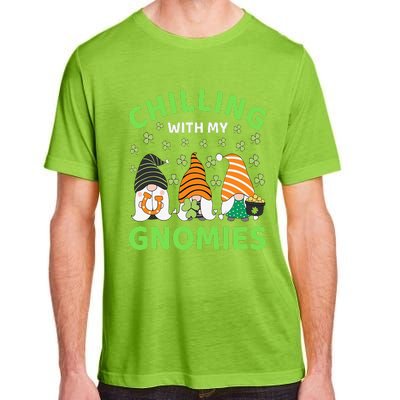 Chilling With My Gnomies St Patricks Day Gnome Shamrock Adult ChromaSoft Performance T-Shirt