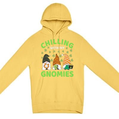 Chilling With My Gnomies St Patricks Day Gnome Shamrock Premium Pullover Hoodie