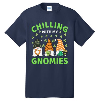 Chilling With My Gnomies St Patricks Day Gnome Shamrock Tall T-Shirt