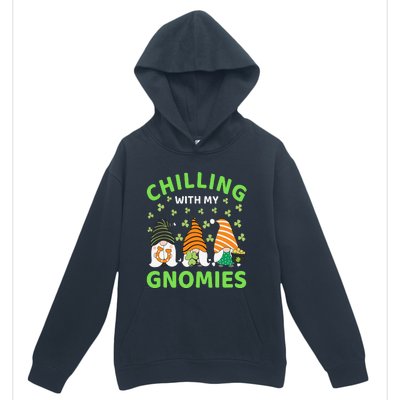 Chilling With My Gnomies St Patricks Day Gnome Shamrock Urban Pullover Hoodie