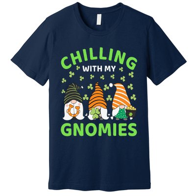 Chilling With My Gnomies St Patricks Day Gnome Shamrock Premium T-Shirt