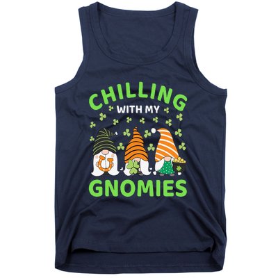 Chilling With My Gnomies St Patricks Day Gnome Shamrock Tank Top