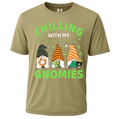 Chilling With My Gnomies St Patricks Day Gnome Shamrock Cooling Performance Crew T-Shirt