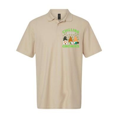 Chilling With My Gnomies St Patricks Day Gnome Shamrock Softstyle Adult Sport Polo