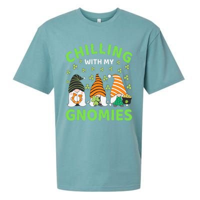 Chilling With My Gnomies St Patricks Day Gnome Shamrock Sueded Cloud Jersey T-Shirt