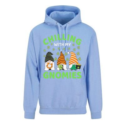 Chilling With My Gnomies St Patricks Day Gnome Shamrock Unisex Surf Hoodie