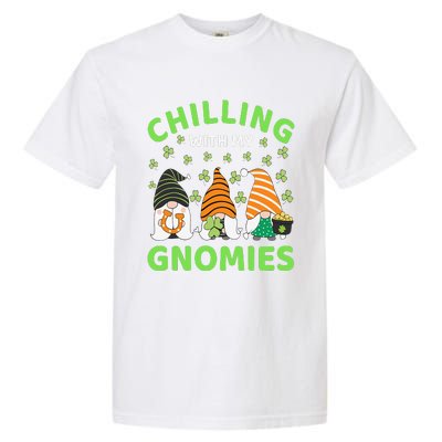 Chilling With My Gnomies St Patricks Day Gnome Shamrock Garment-Dyed Heavyweight T-Shirt